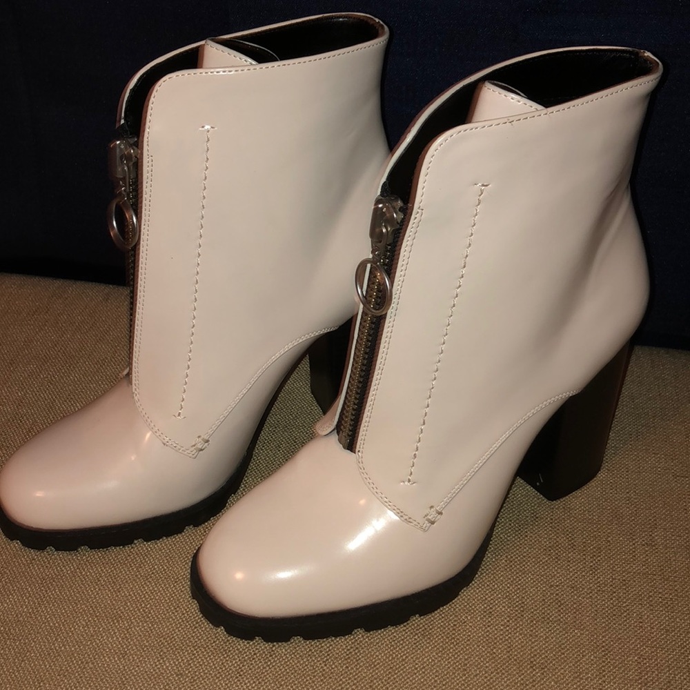 White BCBG booties